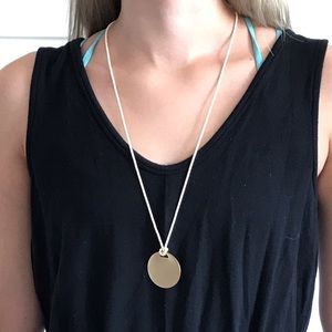 Madewell brass and cream cord necklace